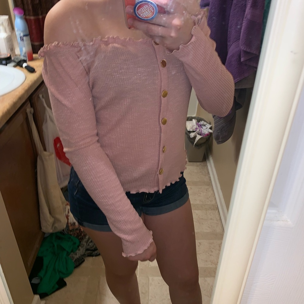 Off the shoulder light PINK TOP💘💘